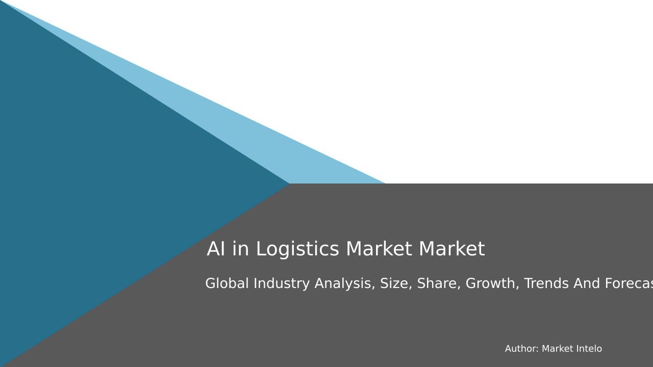 AI in Logistics Market Research Report 2033